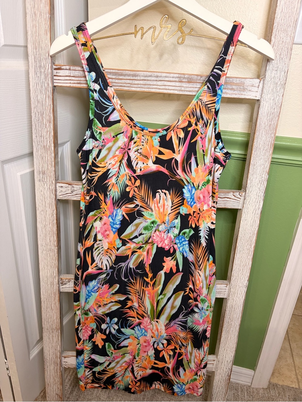 🌴 Salt Life Tropical Floral Tank Dress Beach Resort - medium